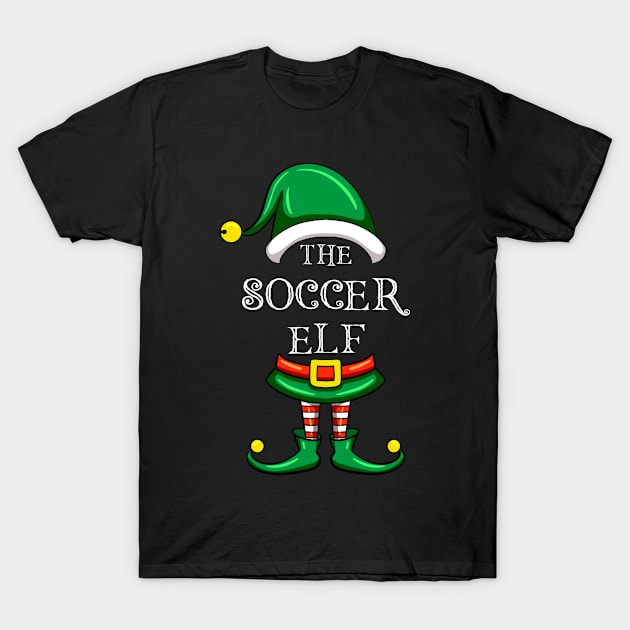 The Soccer Elf Matching Family Christmas Pajama T-Shirt by Maica